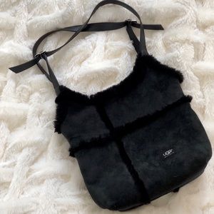 UGG AUSTRALIA SHEARLING & SUEDE TOTE BAG